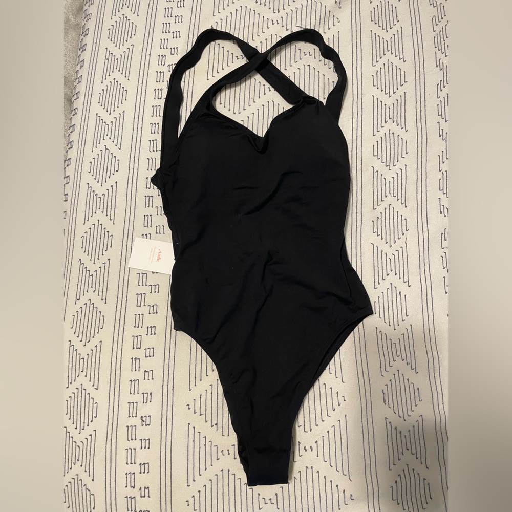 Andie Black One piece Bathing suit, never worn with tags. Medium.
